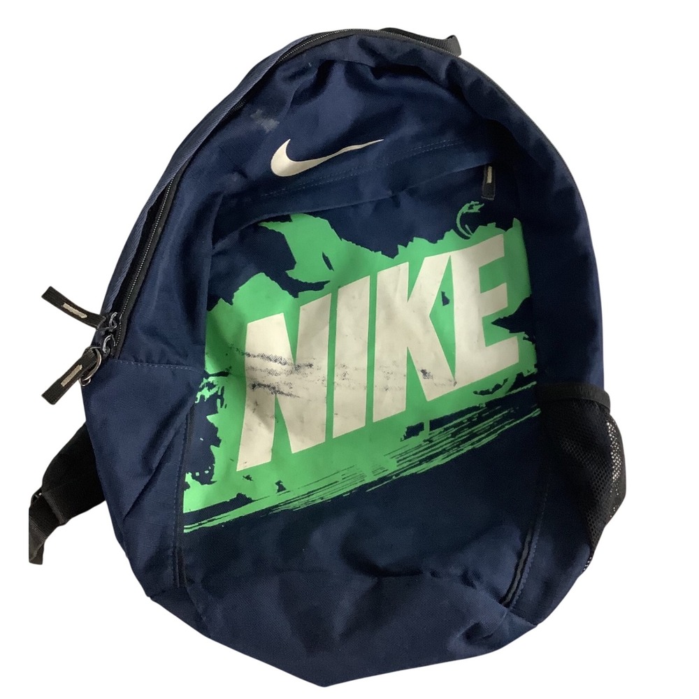 Nike Backpack Navy Blue Green Graphic Swoosh School Sports Bag RN56323